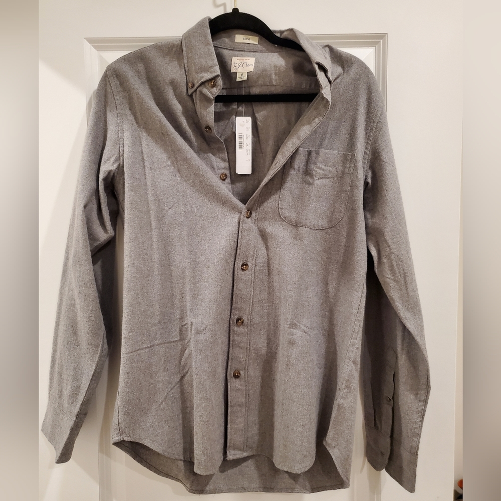 NWT J. Crew Men's Slim Brushed Twill Button Down Shirt Size Small
